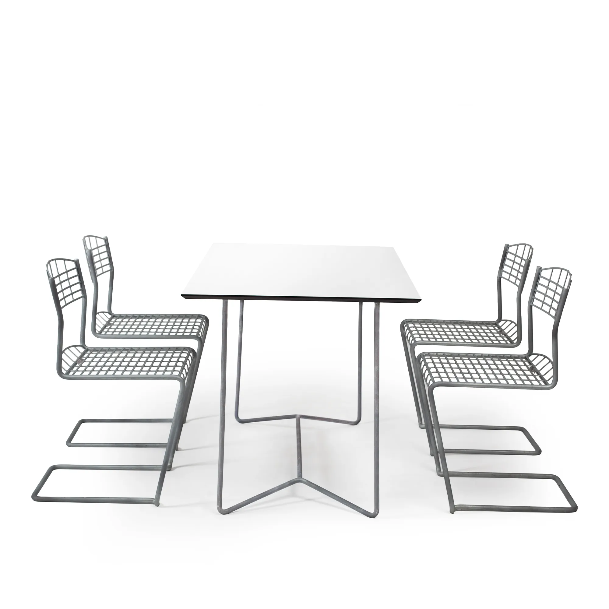 High Tech Matgrupp Bord 110 x 70 cm & 4 Stolar - 1