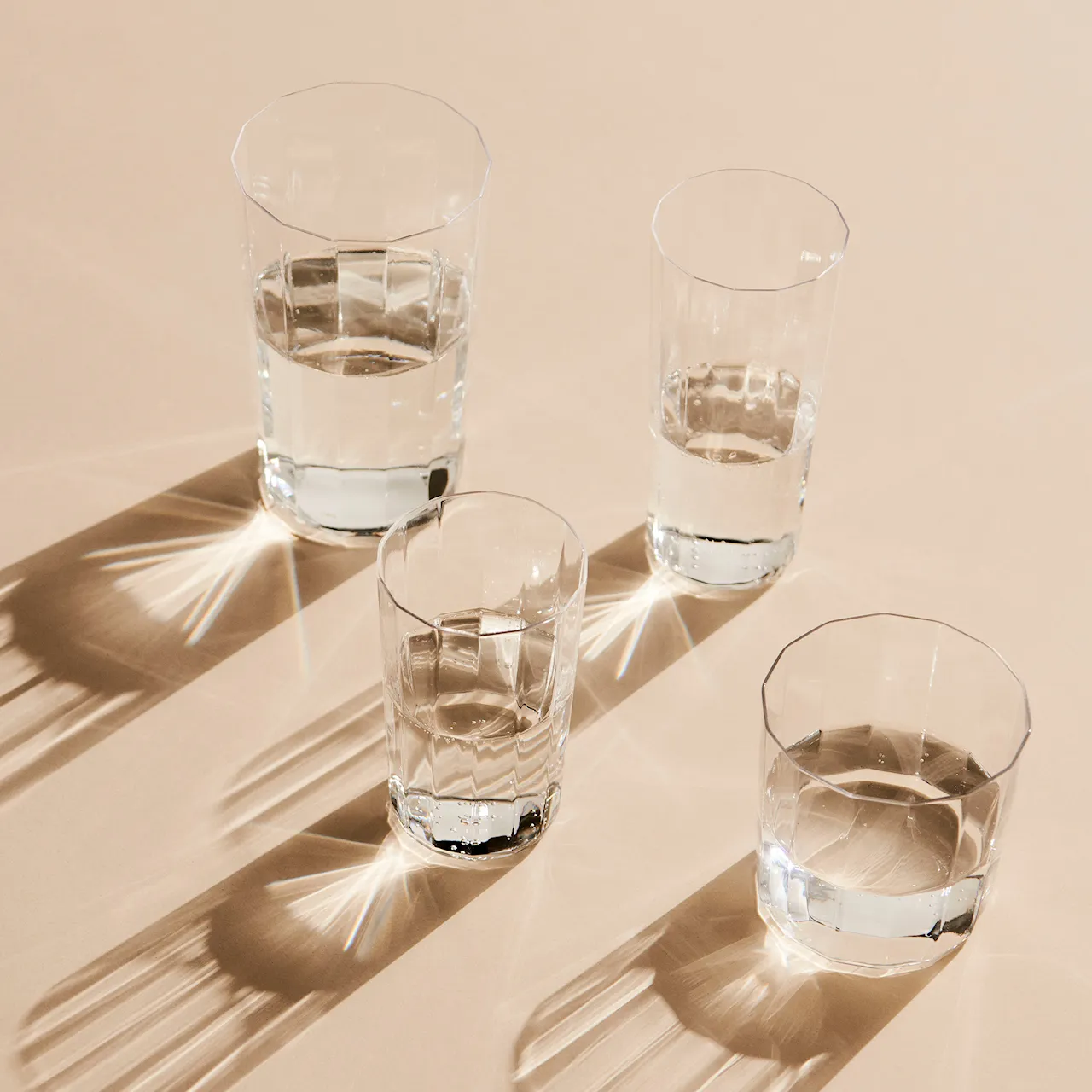 Angle långt  glas 4-pack 13 cm clear