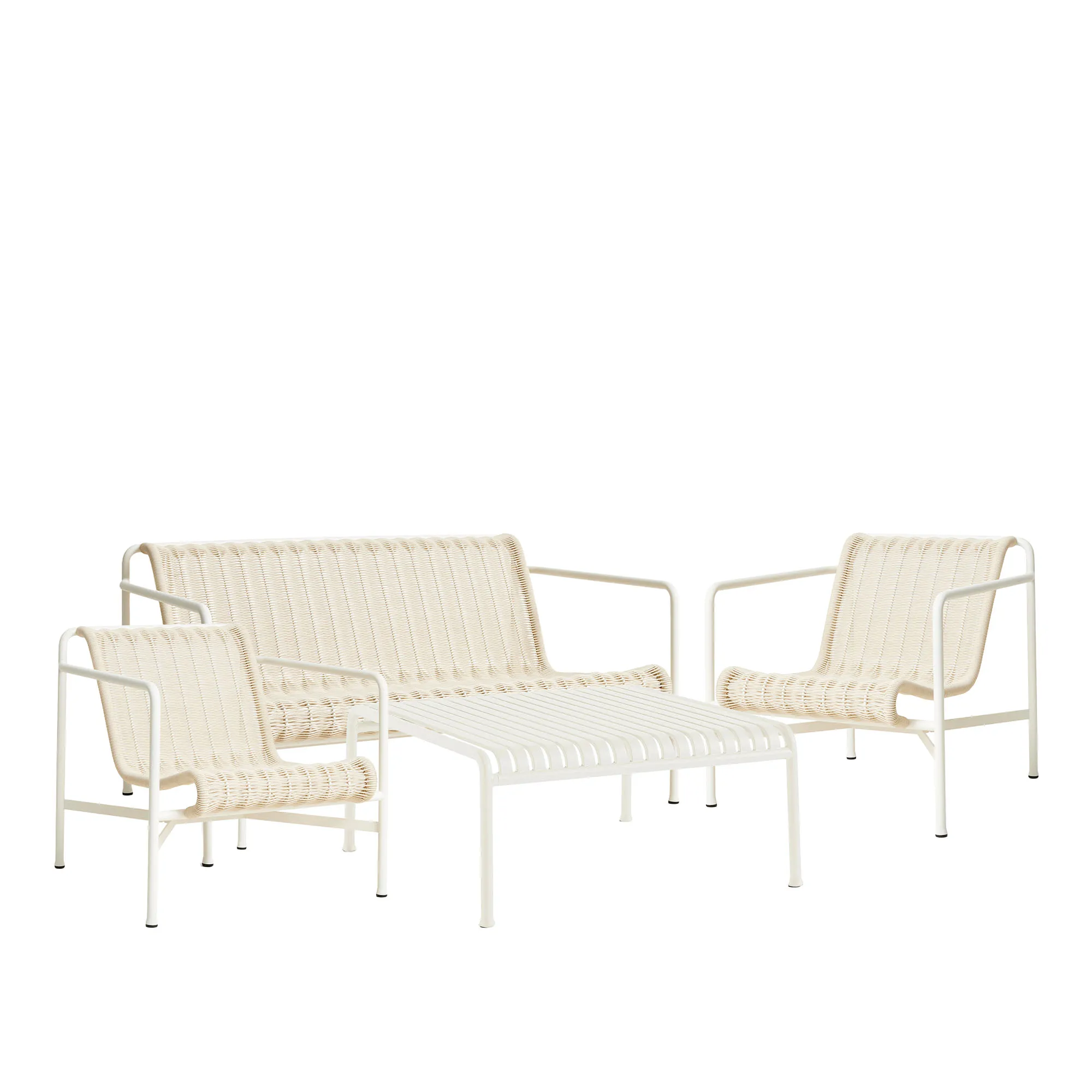 Palissade Cord loungegrupp med loungesoffa, 2 loungestolar & lågt trädgårdsbord - 1