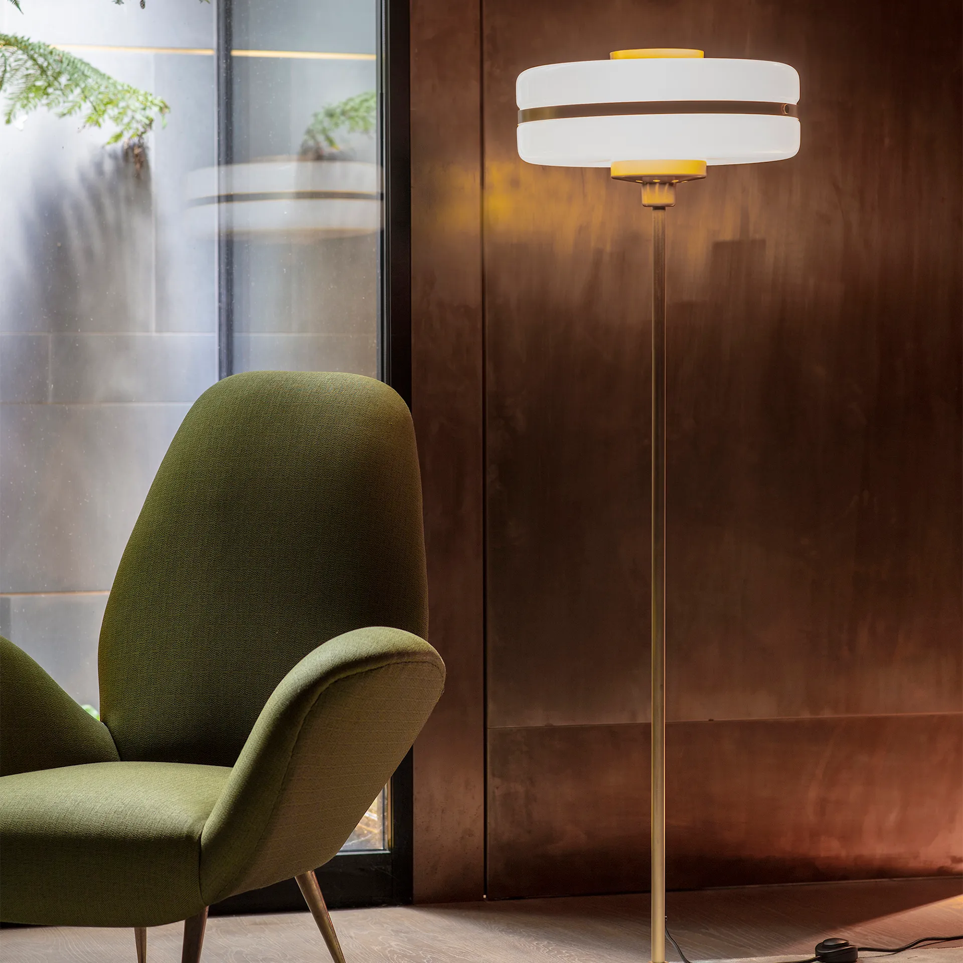 Masina Floor Lamp Brass/Opal - Bert Frank - NO GA