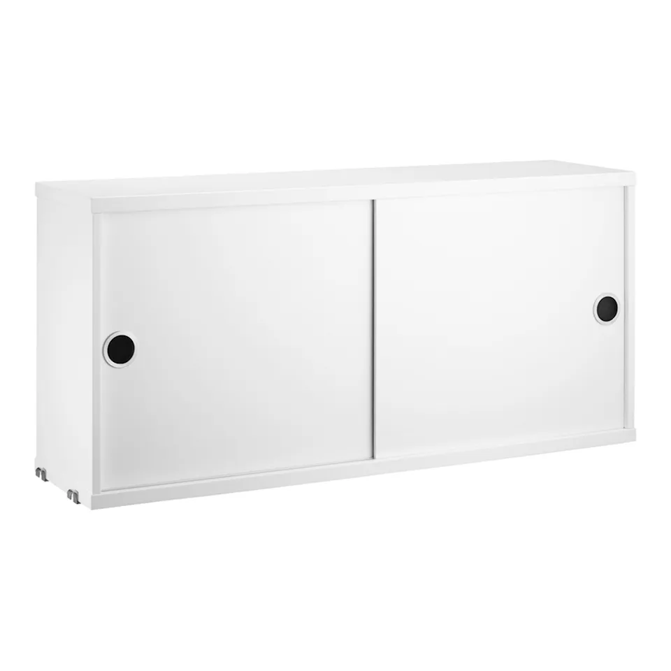 Skåp med skjutdörrar 78 x 20 cm vit