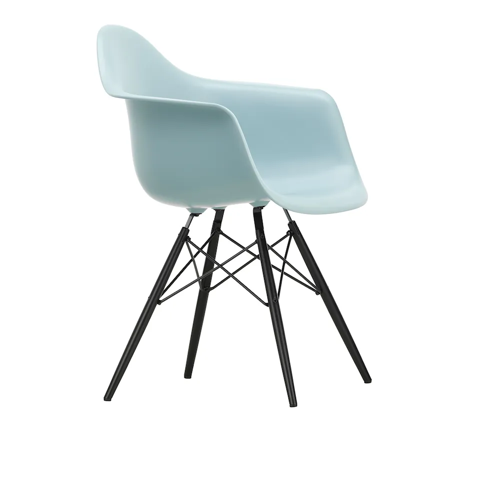 Eames Plastic Armchair DAW - 23 Ice Grey - Black Maple