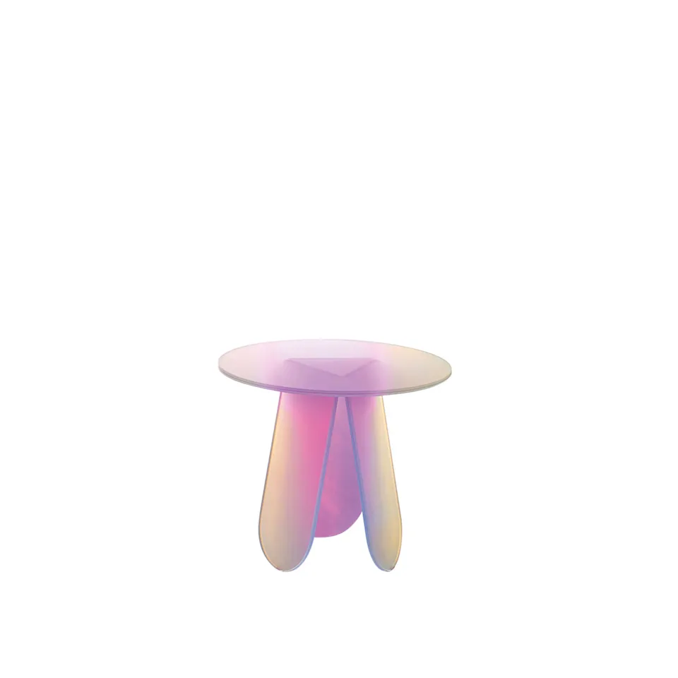 SHI01 Shimmer Side Table, Transparent glass, Ø52 