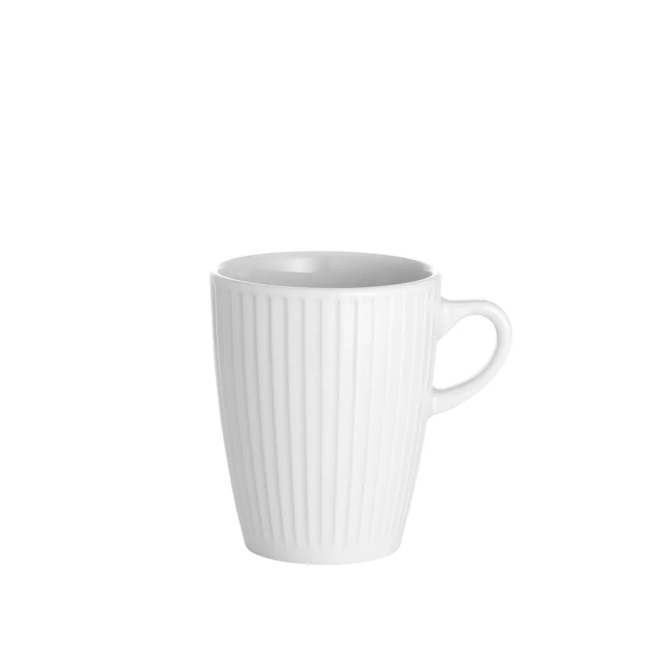 Plissé mugg 27 cl vit