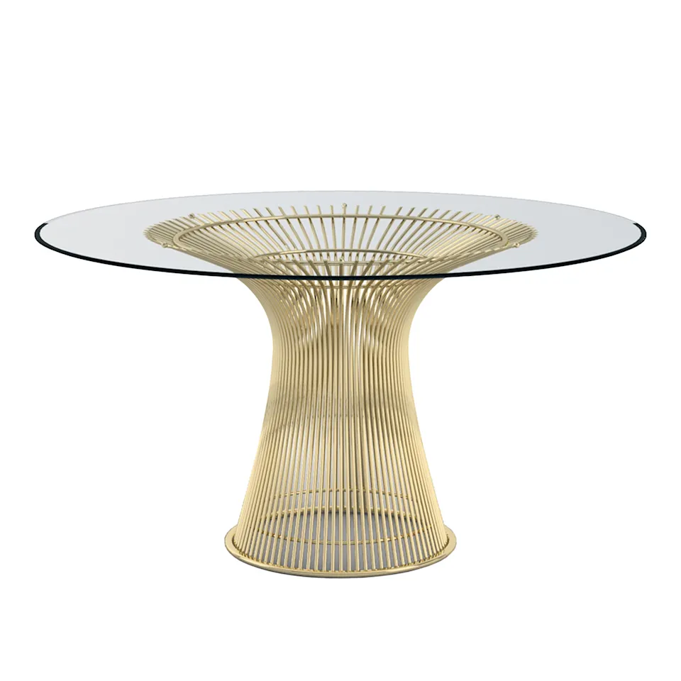 Platner Dining Table - 18k guld, skiva i bronsfärgat glas