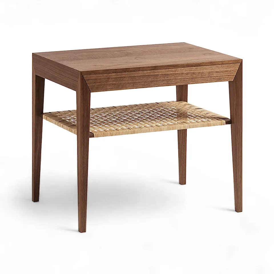 Model 35 sängbord rottinghylla