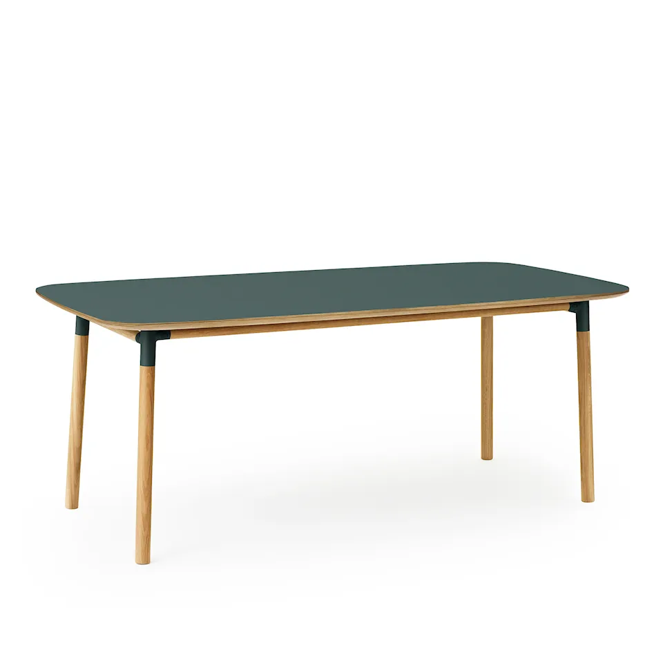 Form Table 95 x 200 cm - Green/Oak