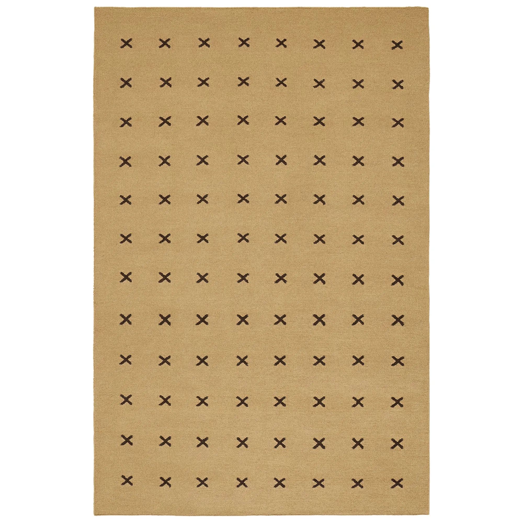 Cross Mustard/Dark Brown ullmatta - 1