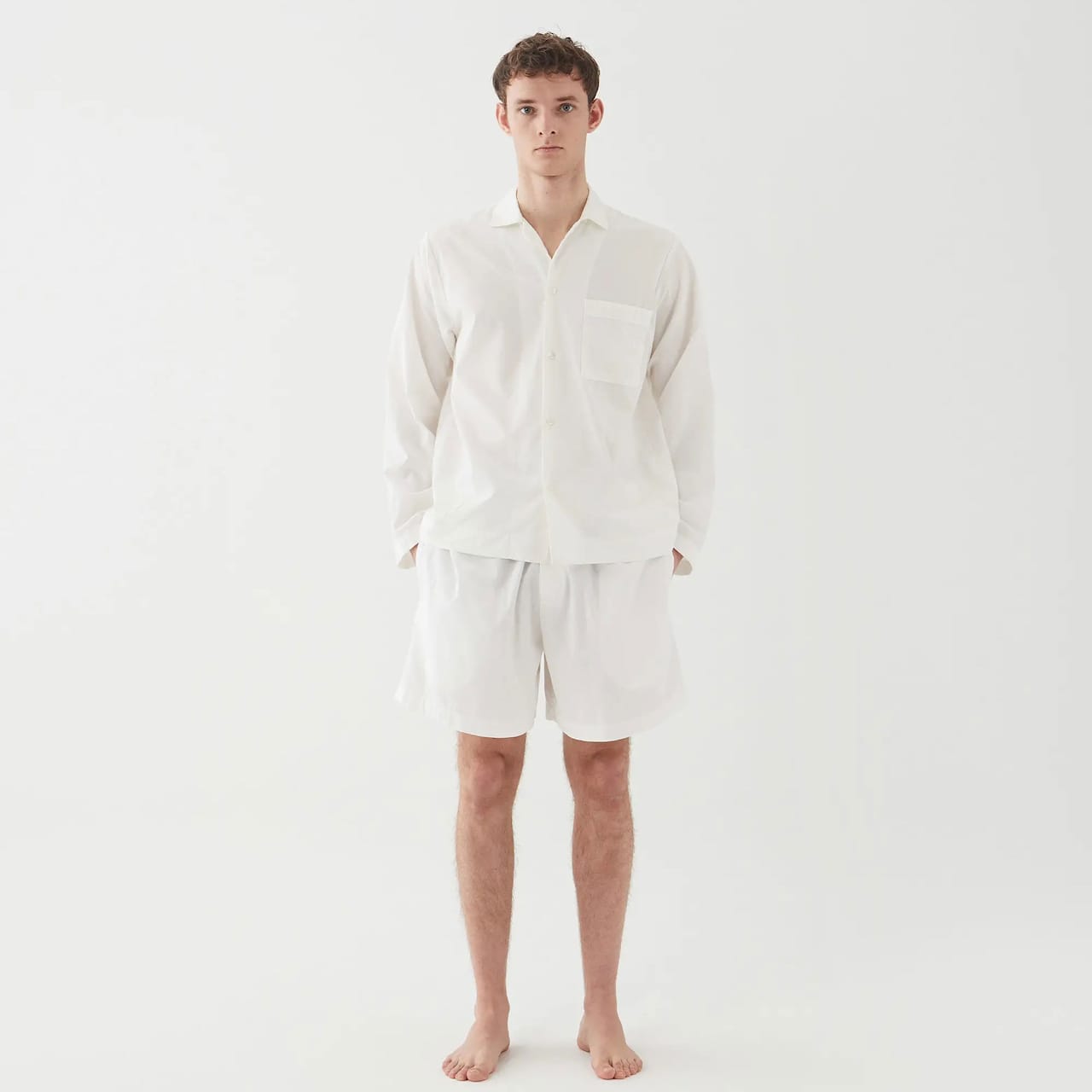 Poplin Pyjamas Shorts Alabaster White