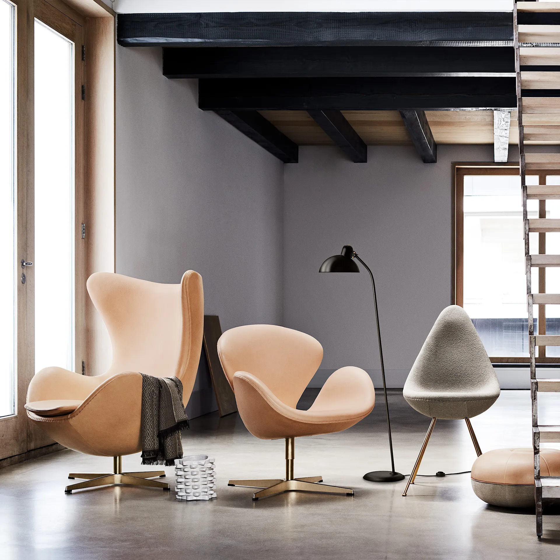 3110 Droppen stol White - Fritz Hansen - Arne Jacobsen - NO GA