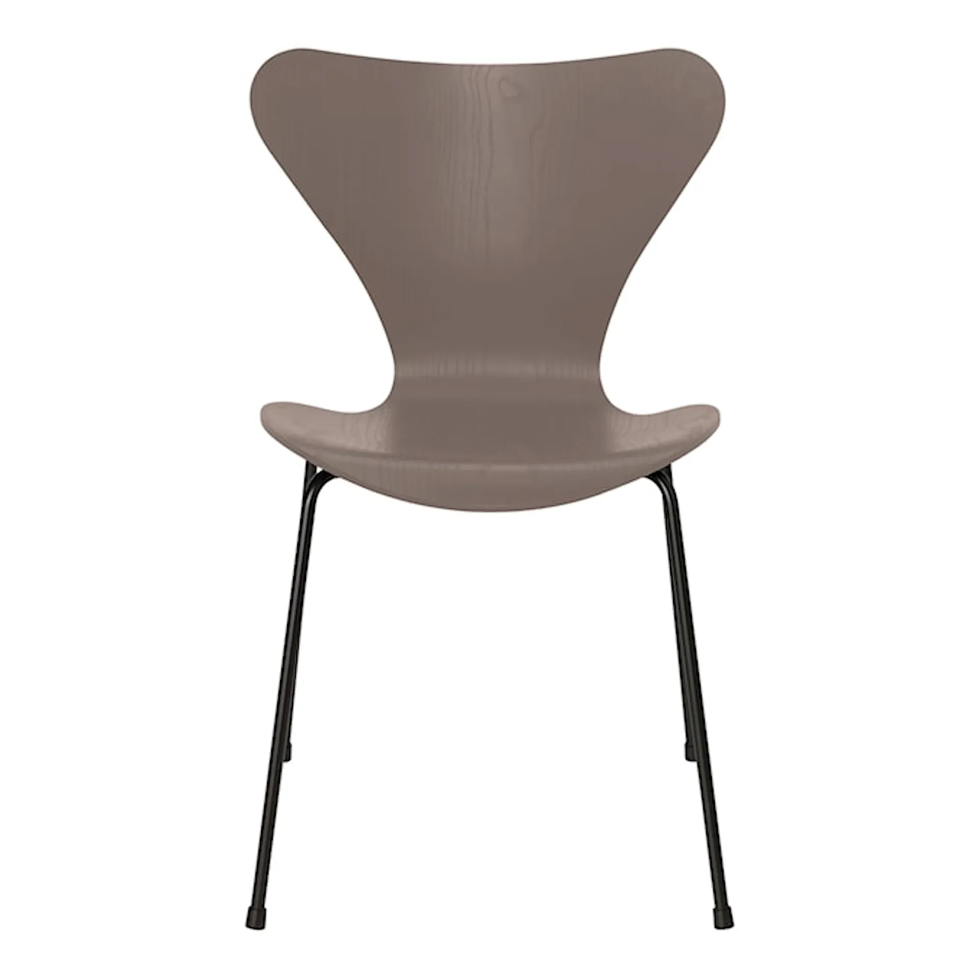 Sjuan 3107 stol färgad askfanér stålstativ svart - Fritz Hansen - Arne Jacobsen - NO GA