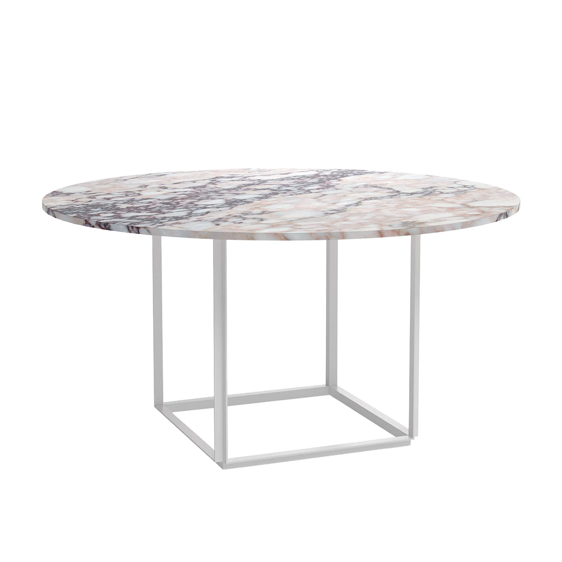 Florence Dining Table Ø145 - White Viola Marble - New Works - NO GA