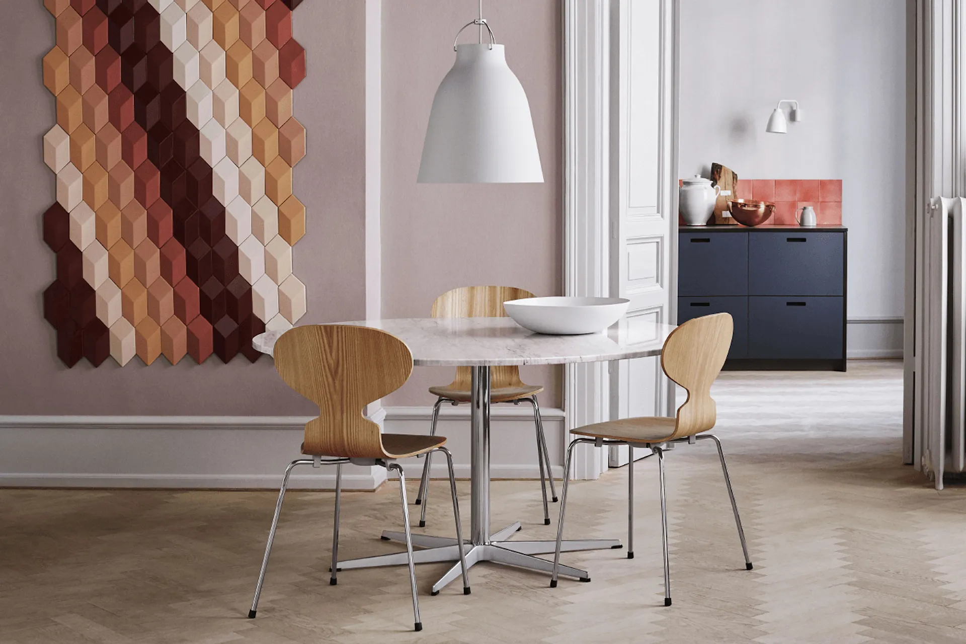 3101 Myran 4 ben - Träfanér - Fritz Hansen - Arne Jacobsen - NO GA