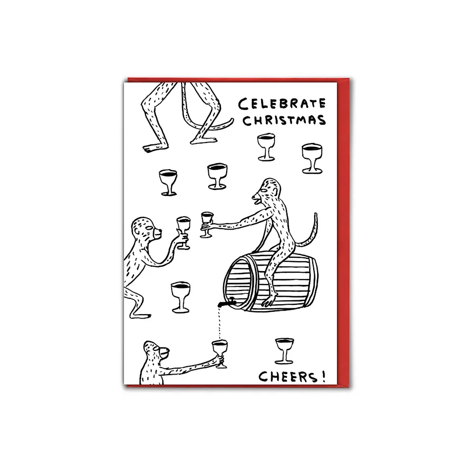 David Shrigley Celebrate Monkeys Card