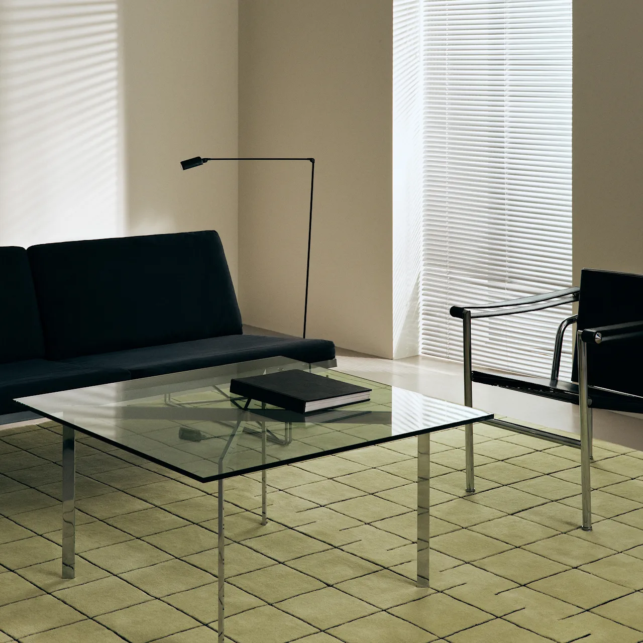 Grid Pistachio/Black ullmatta