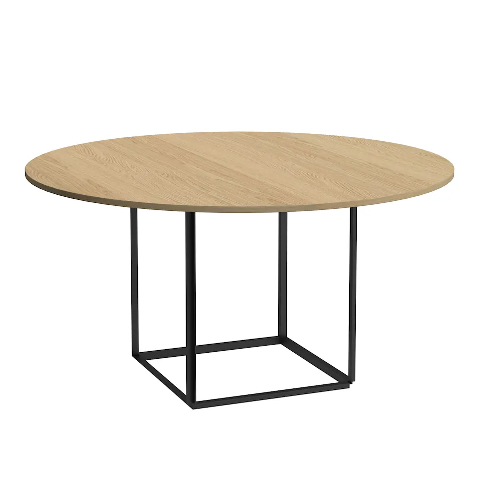 Florence Dining Table Ø 145 cm - Naturligt Oljad Ek/Svart