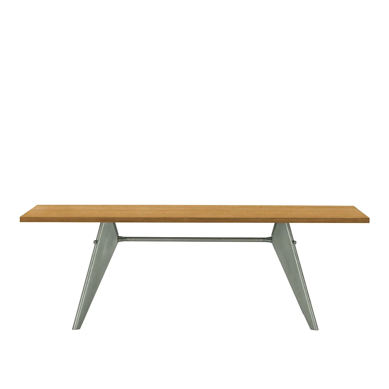 EM Table 200, Base Prouvé Gris Vermeer - Solid American Walnut