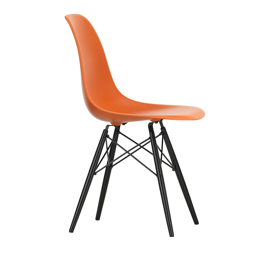 Eames Plastic Chair DSW - 43 Rusty Orange - Black Maple