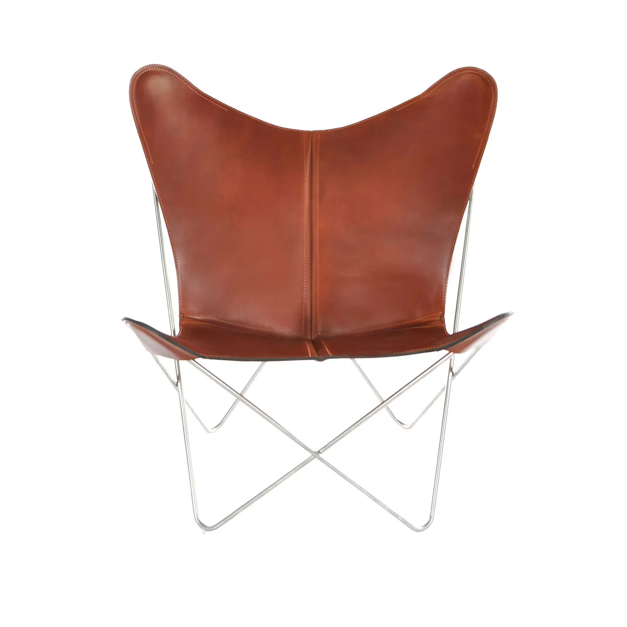 Trifolium Chair Black Steel Frame Leather Hazelnut
