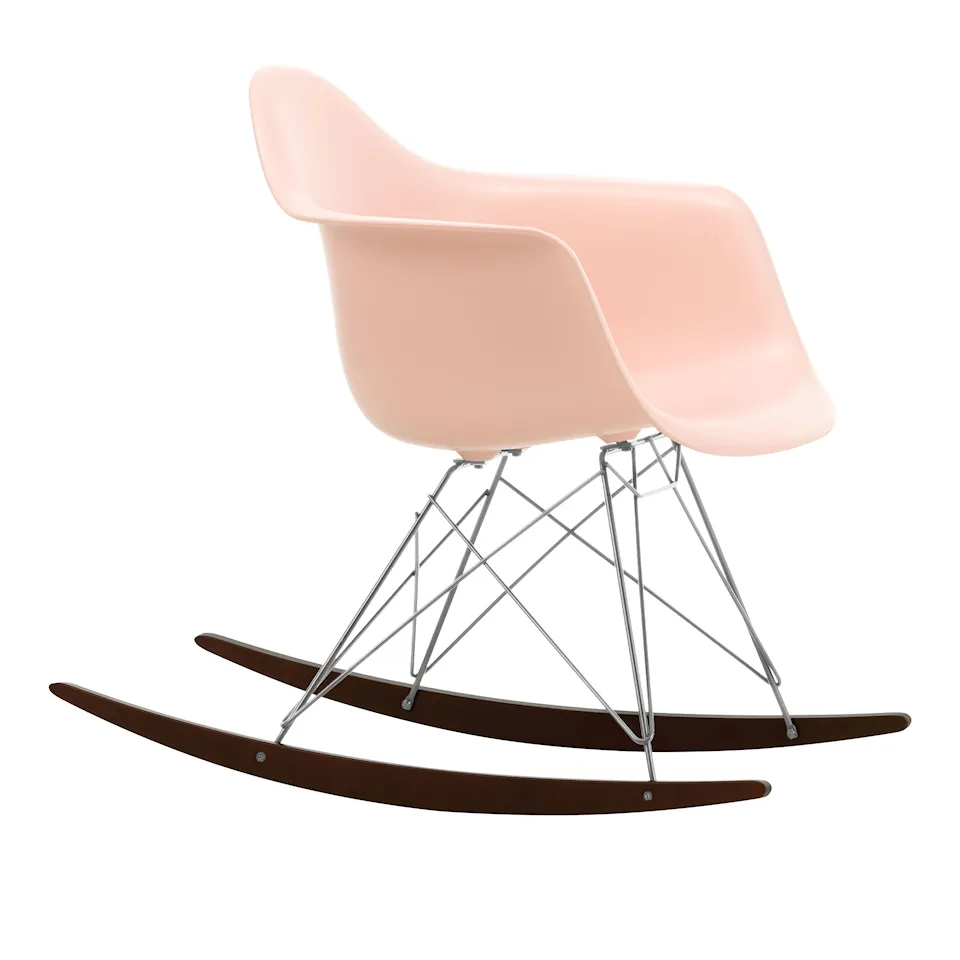 Eames Plastic Armchair RAR - 41 Pale Rose - Chrome Base - Dark Maple