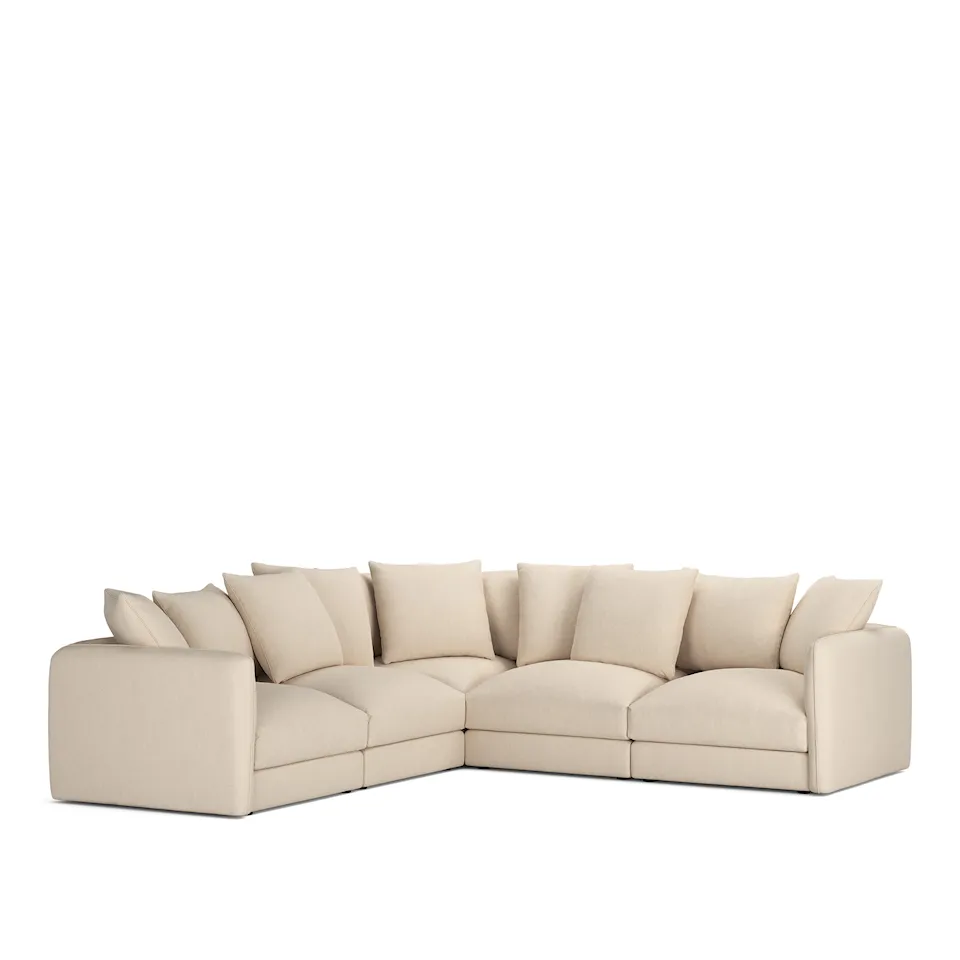 Pavarotti 5-Seater Corner Shadow Nature Fixed Upholstery