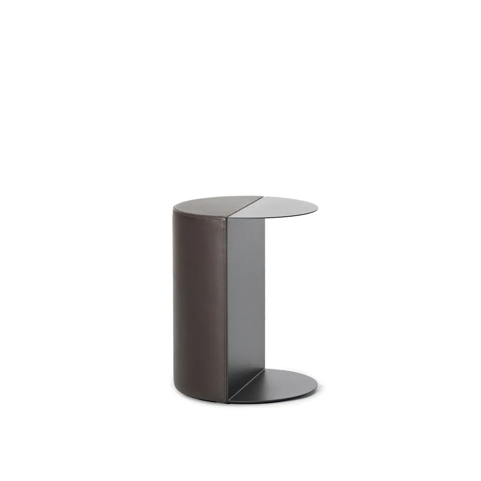 DS-5250 Small Table Black Matt Steel, Leather Cat. Select Col. Cigarro