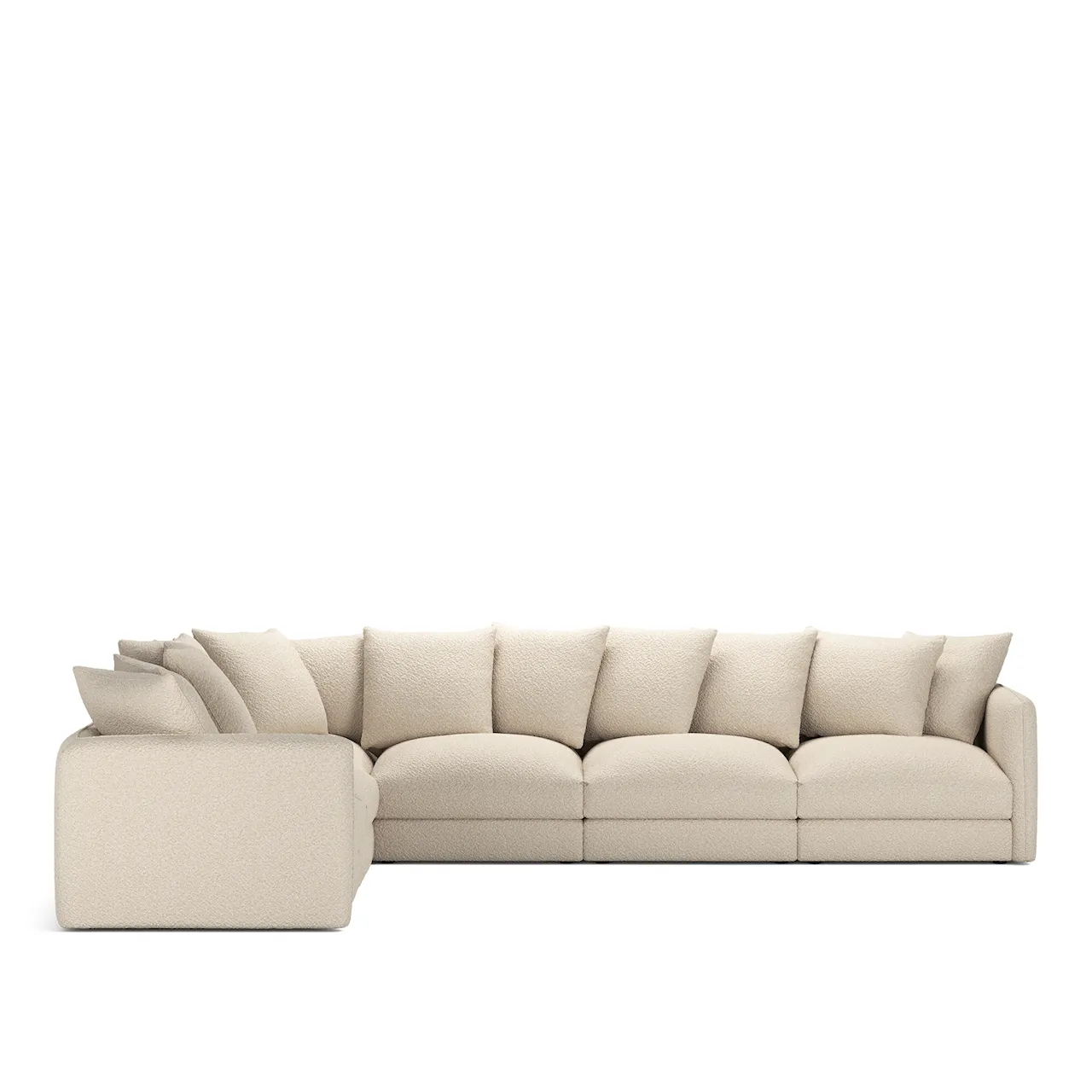 Pavarotti 6-Seater Corner Ascot White Fixed Upholstery