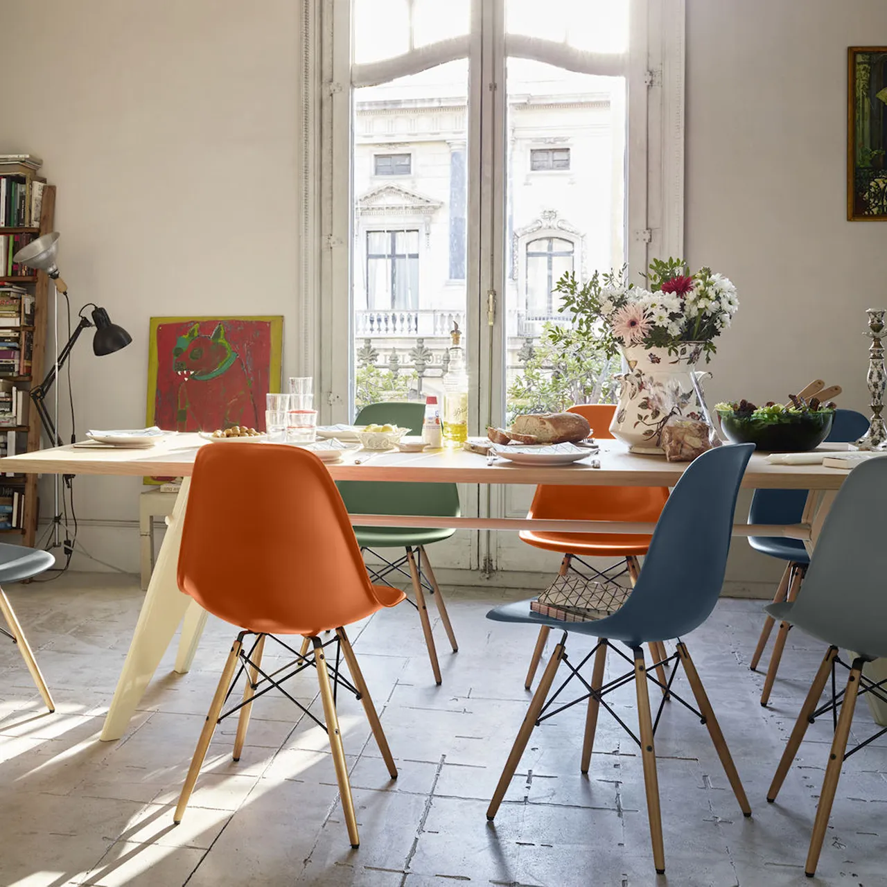 Eames Plastic Chair DSW - 43 Rusty Orange - Dark Maple