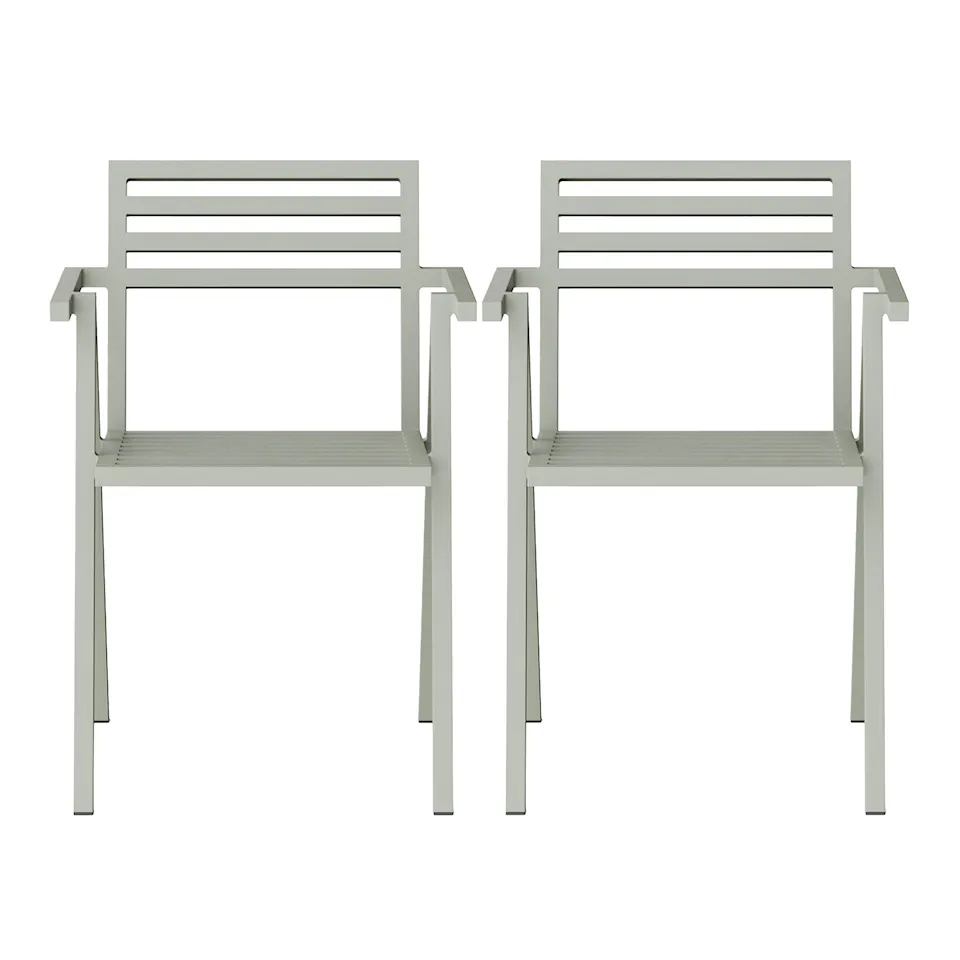 19 Outdoors - Stacking Arm Chair Set of 2, Grey