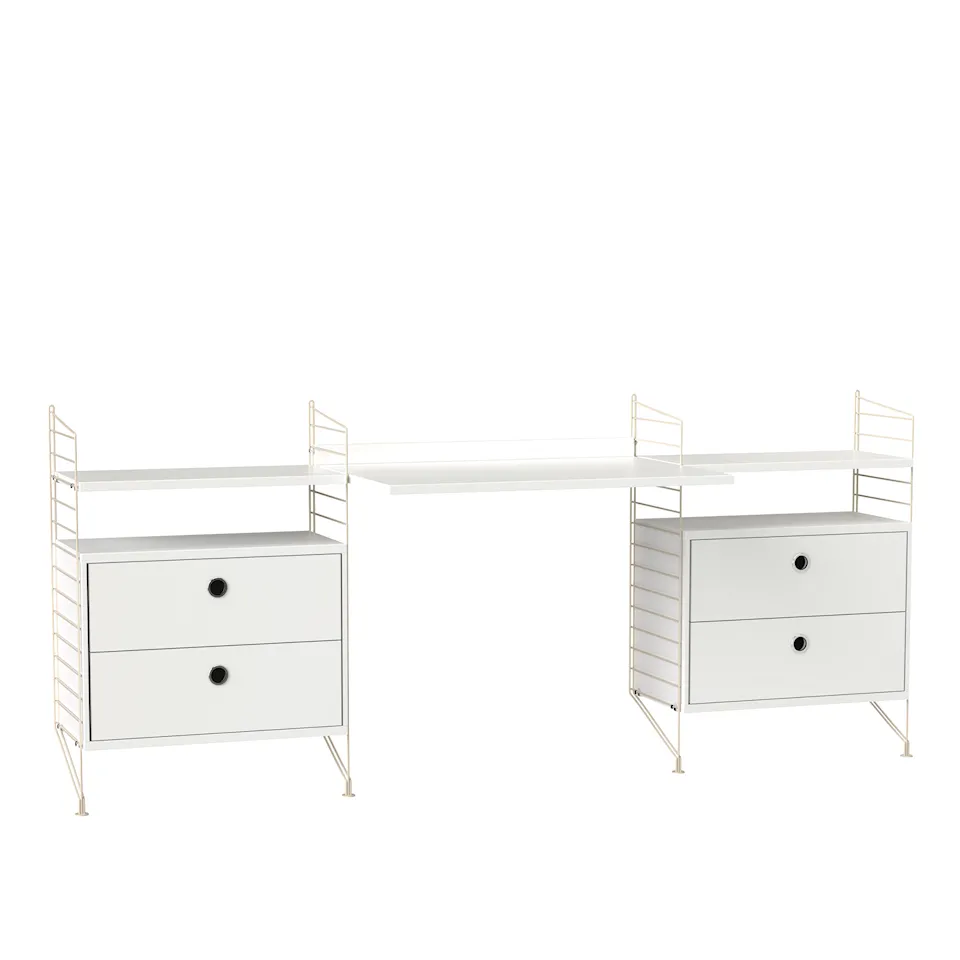 Kontor hyllsystem C vit/beige