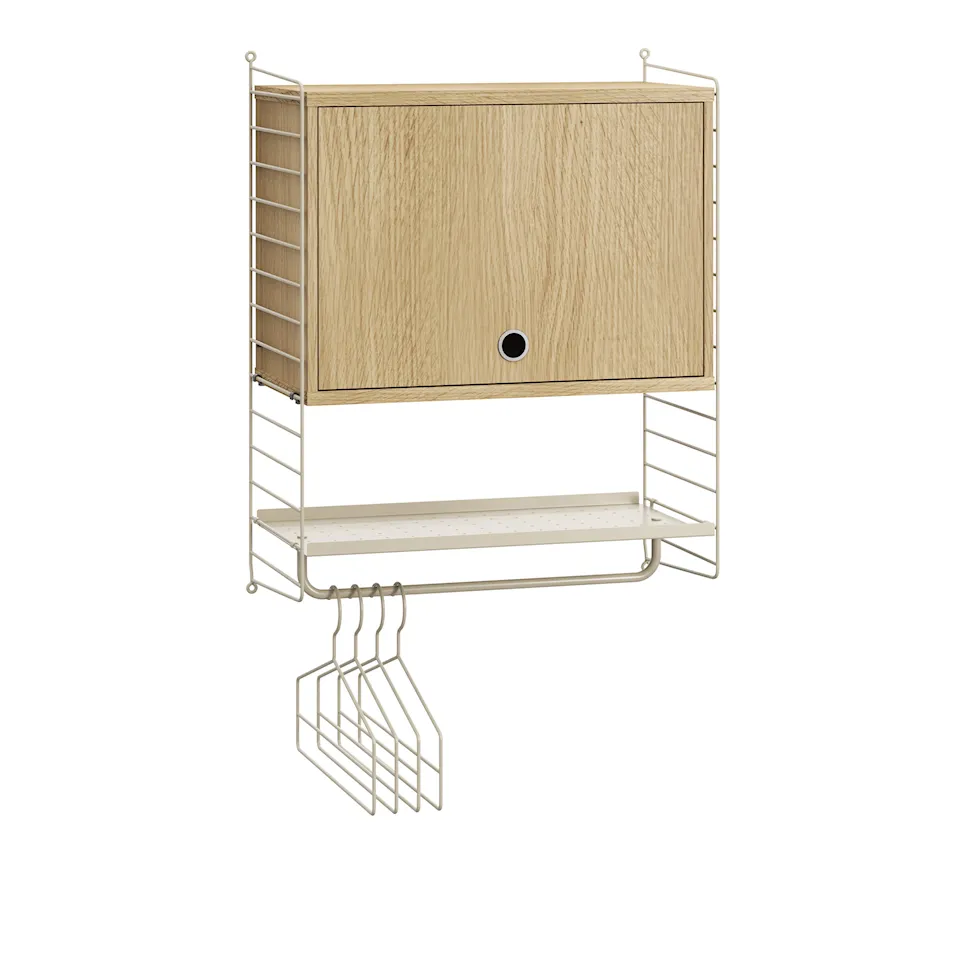 Hall hyllsystem V ek/beige