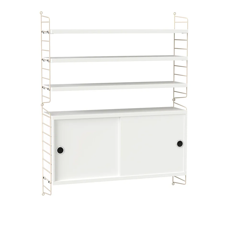 Vardagsrum hyllsystem I vit/beige