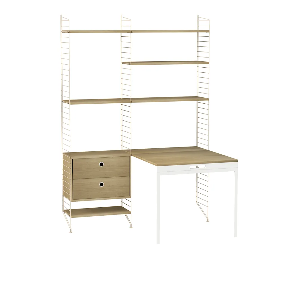 Kontor hyllsystem E ek/beige