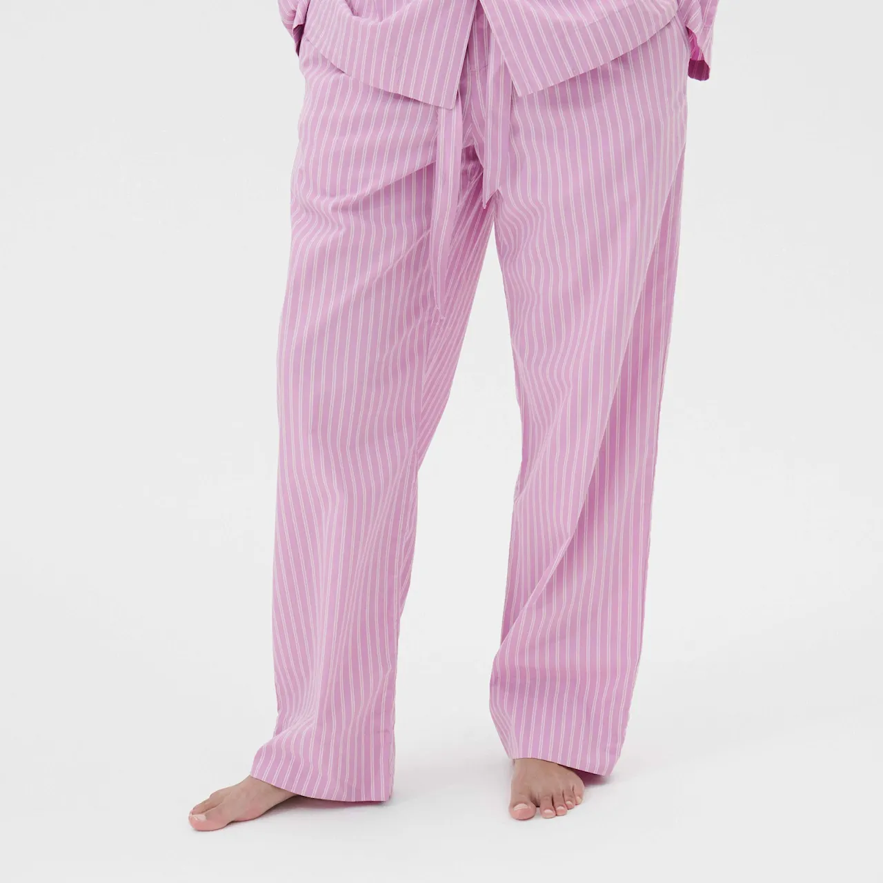 Poplin Pyjamas Pants Purple Pink Stripes