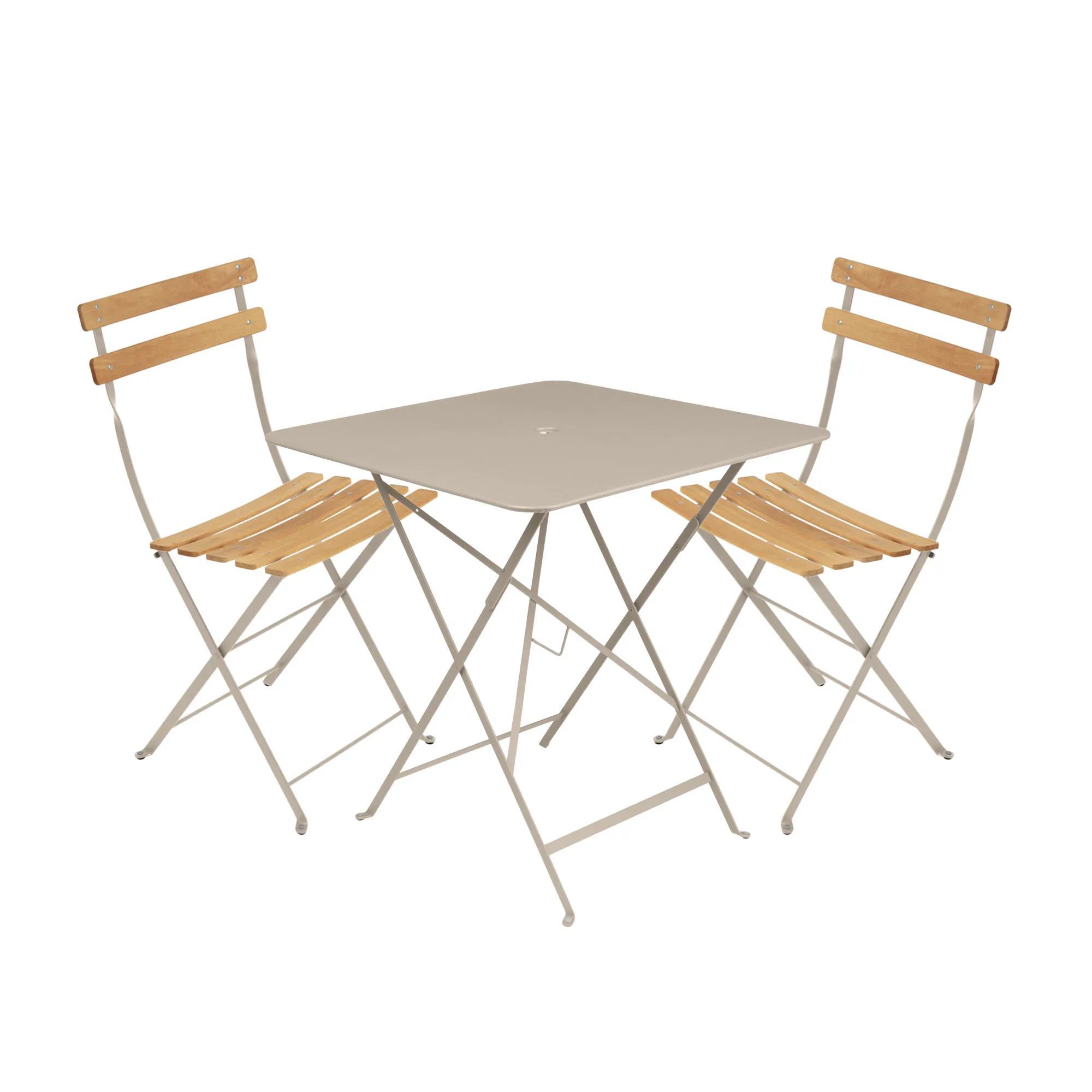 Bistro matgrupp bord 71cm & 2 trä stolar - 1