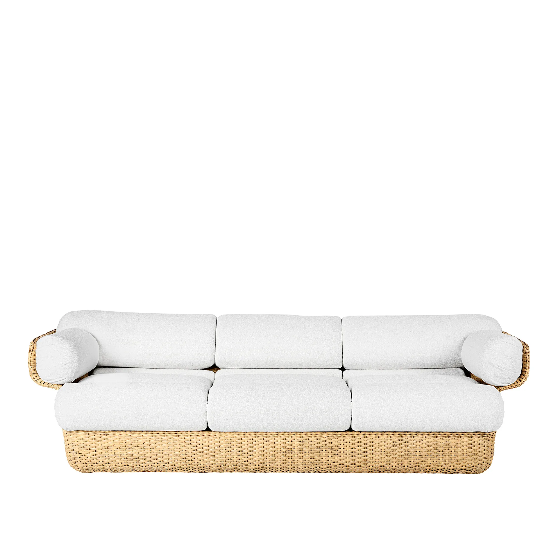 Basket Sofa - Fully Upholstered, 3-seater Rattan Belsuede Special FR 133, Dedar - Gubi - Joe Colombo - NO GA