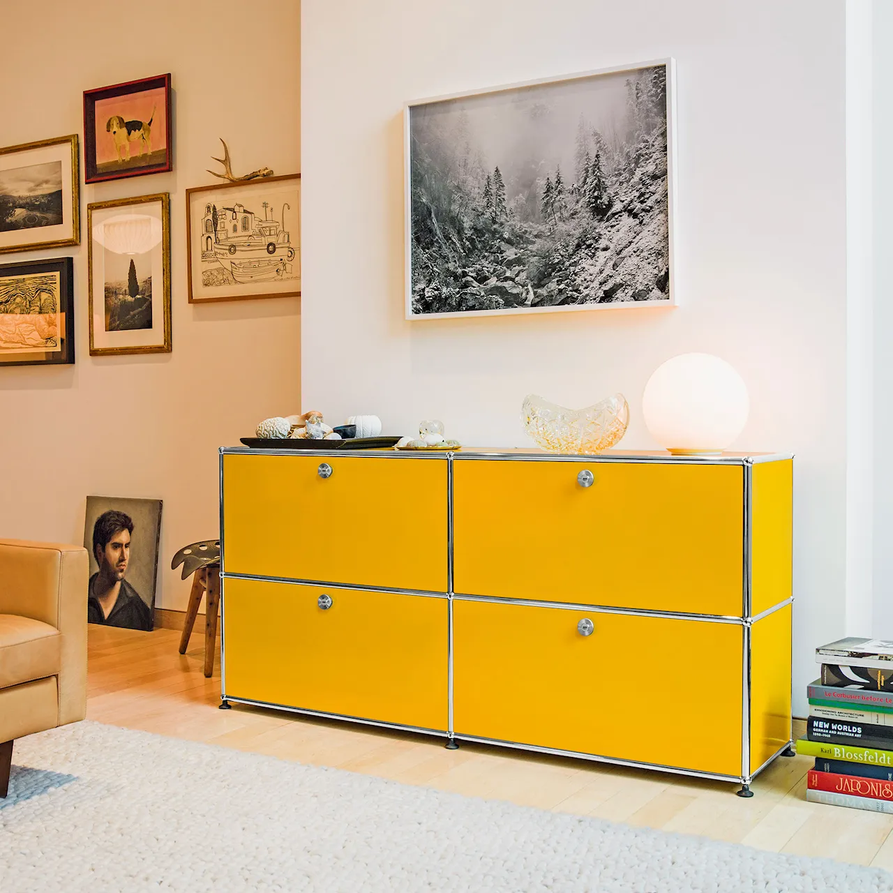 USM Haller 4 sideboard, Golden Yellow