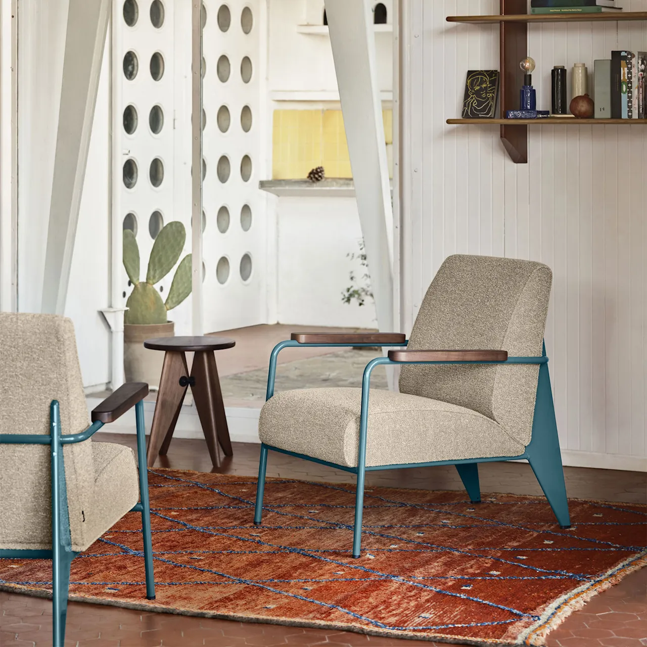 Fauteuil de Salon fåtölj Prouvé Gris Vermeer