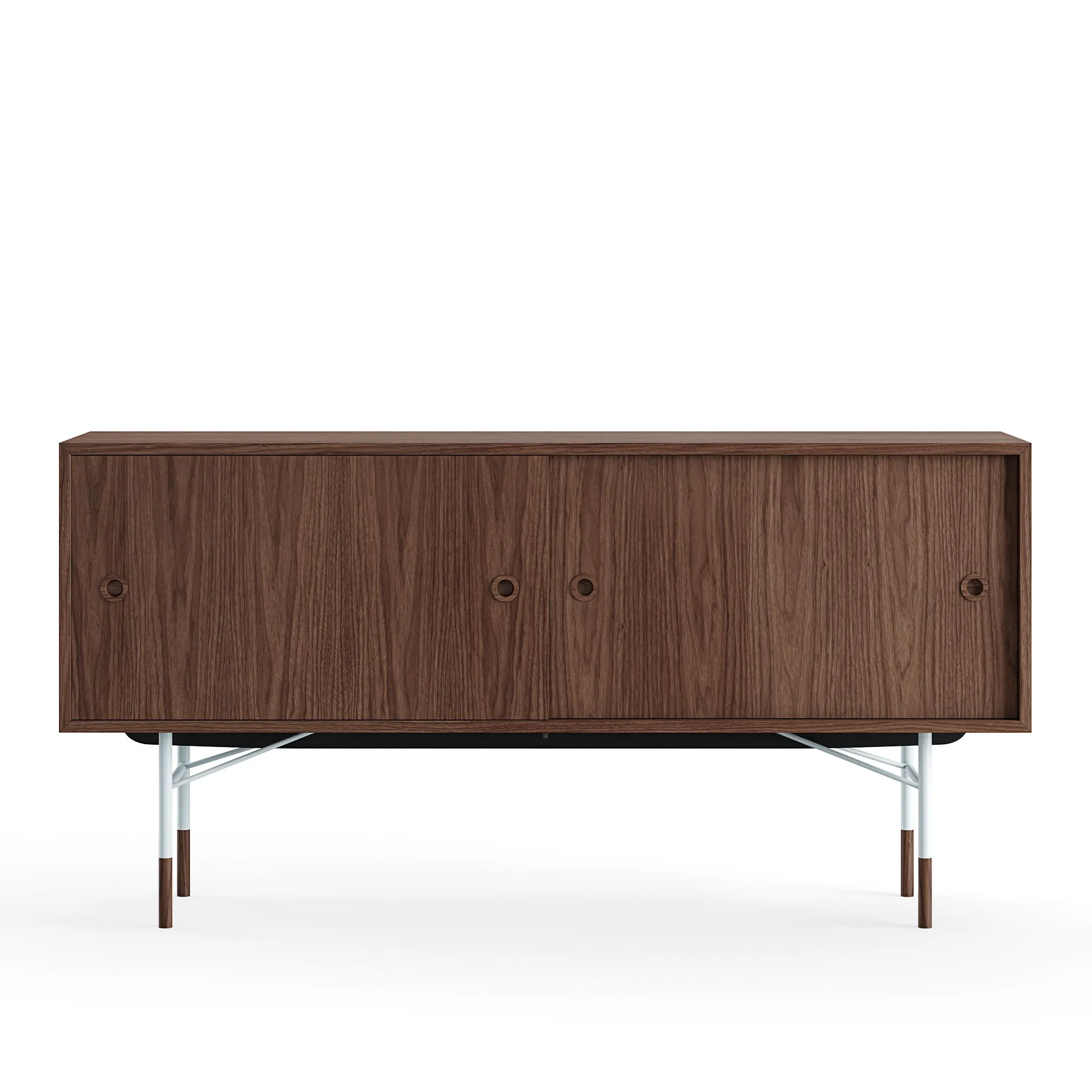 Sideboard utan lådor Walnut Veneer - 1
