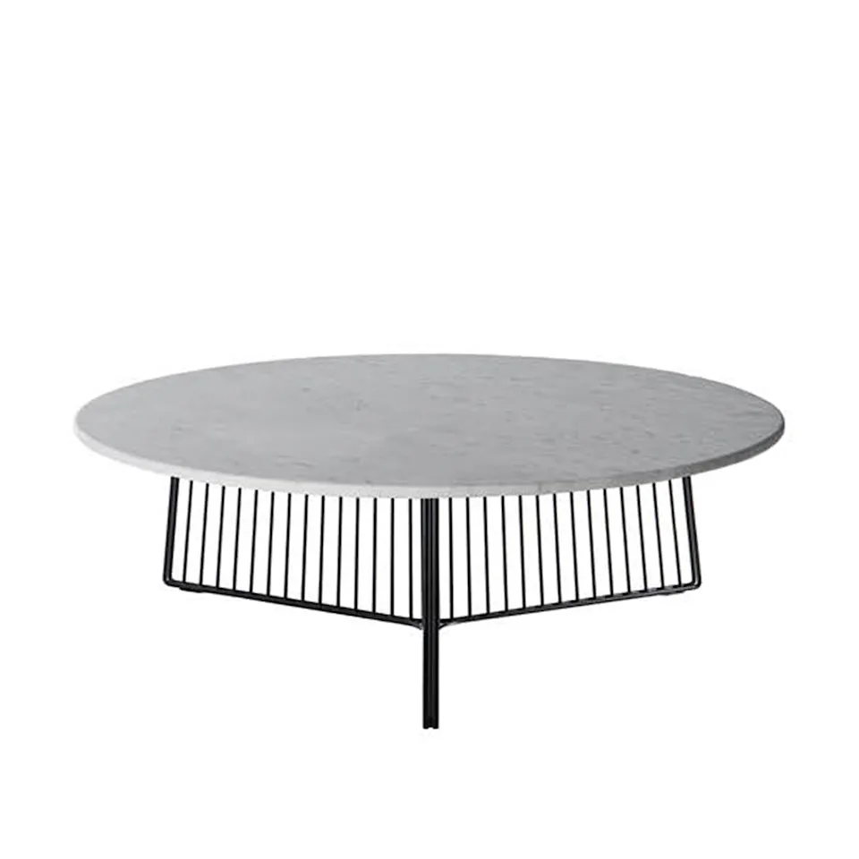 Anapo Round Table D108 cm Carrara Marble Top/Black Painted Steel