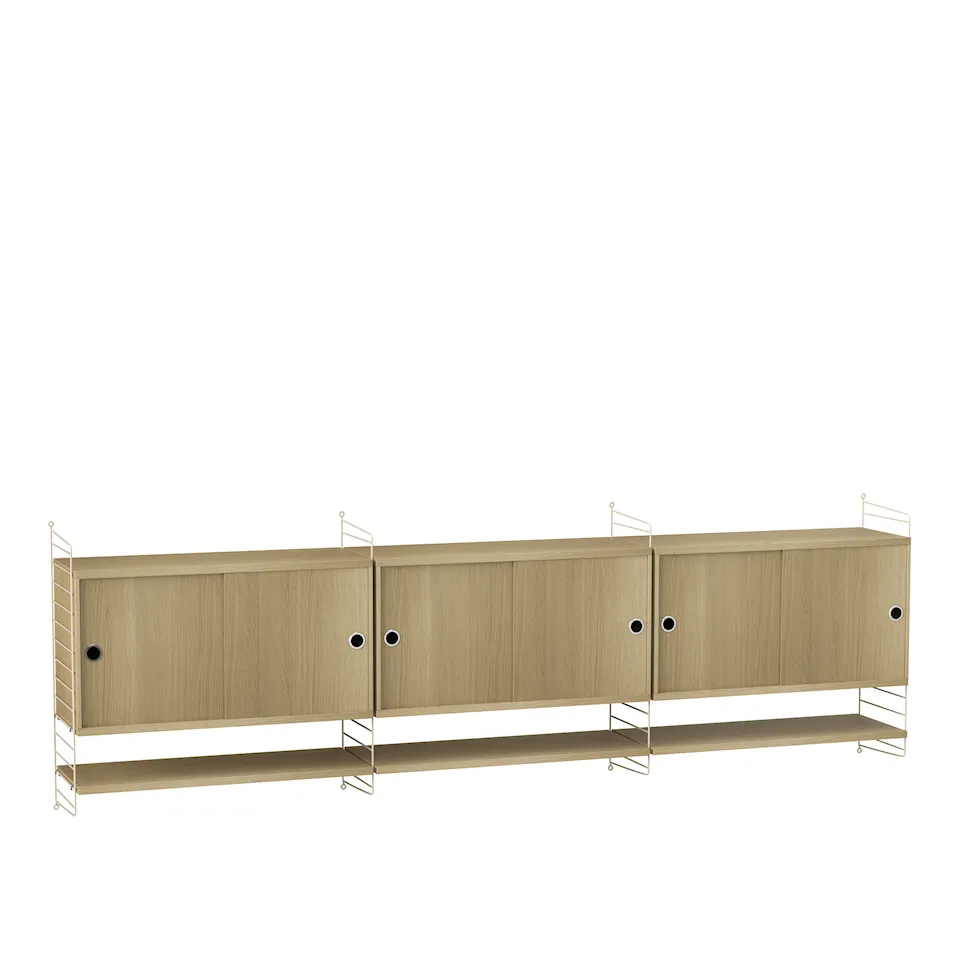 Vardagsrum hyllsystem E ek/beige