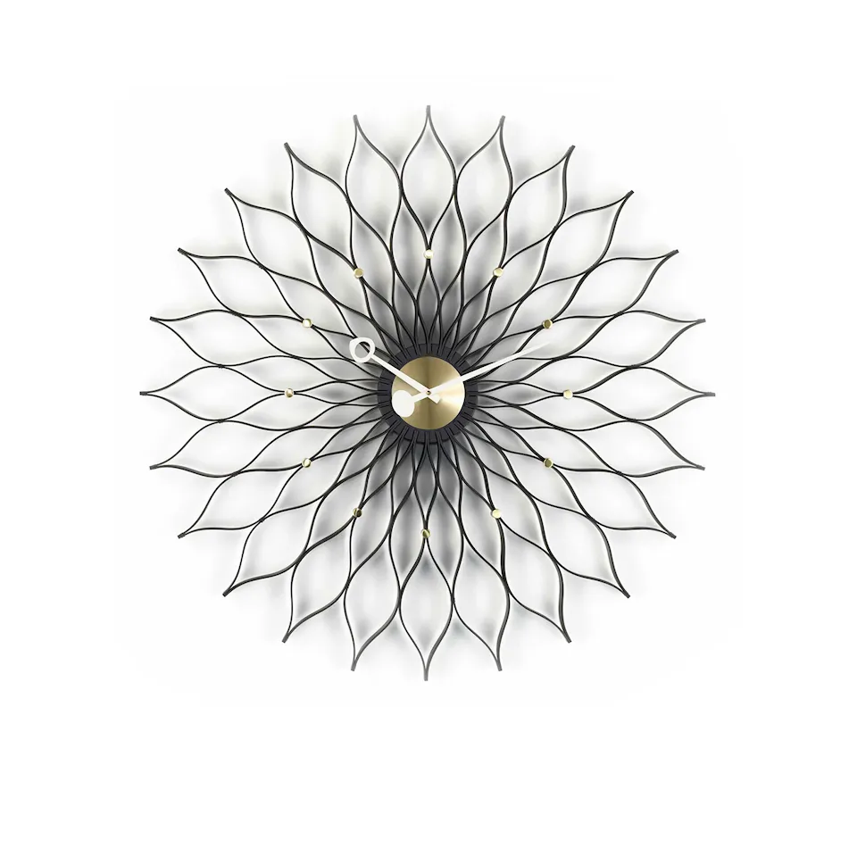 Sunflower väggklocka Black/Brass