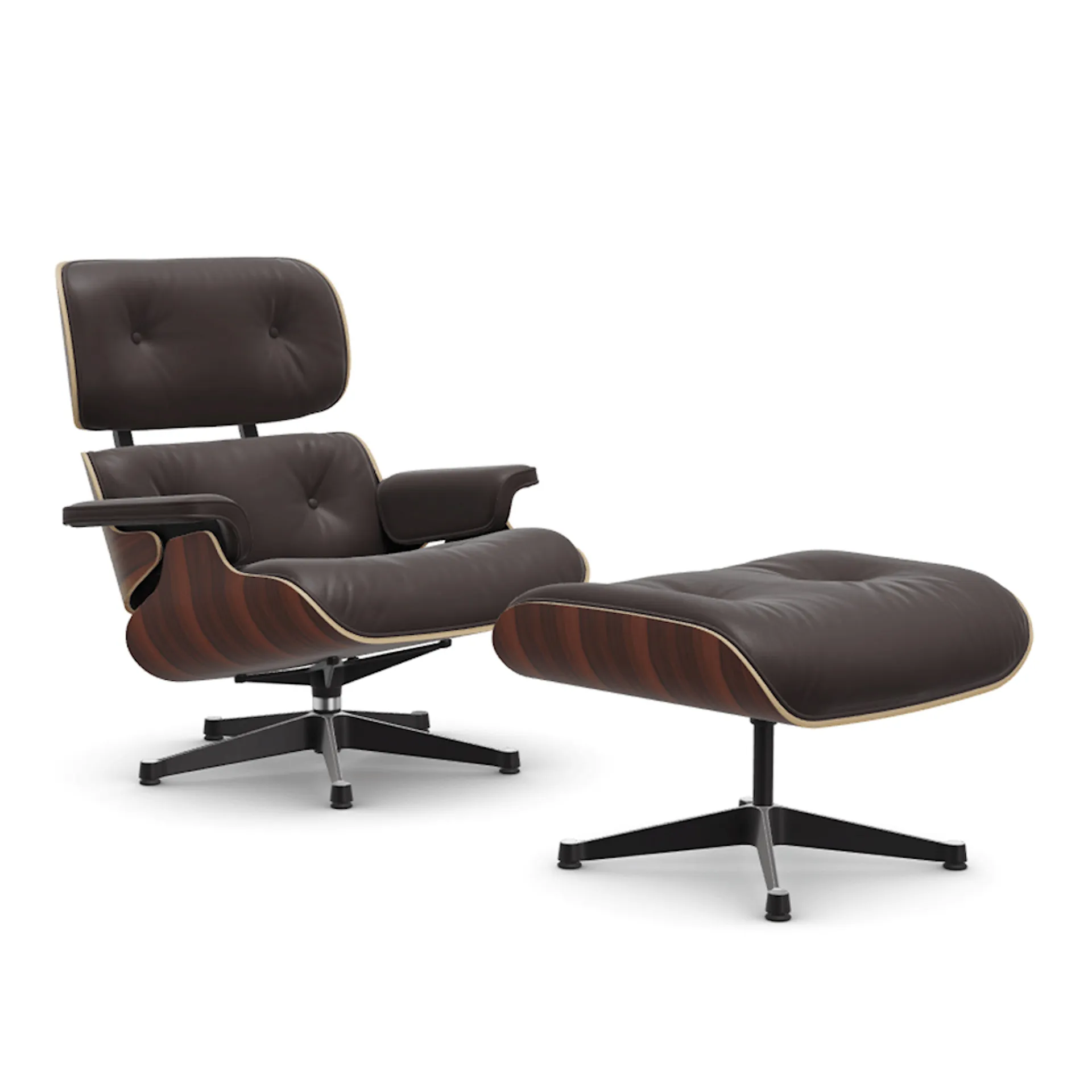 Eames Lounge Chair & Ottoman Santos Palisander Polished/Black - Vitra - Charles & Ray Eames - NO GA