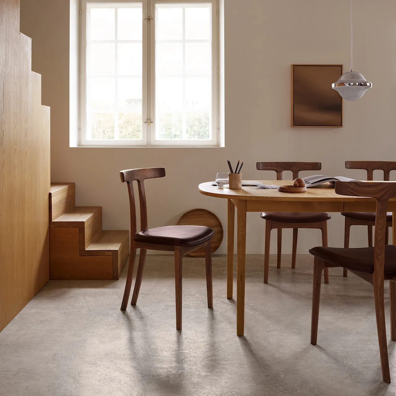 OW58 T-Chair matstol valnöt