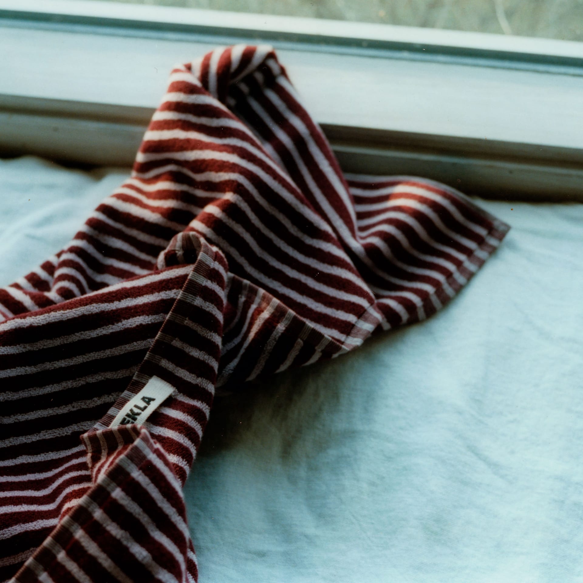 Terry Towel Striped Red  Rose - TEKLA - NO GA