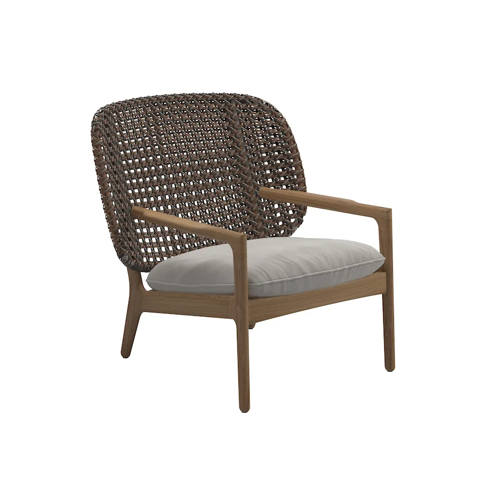 Kay Low Back Lounge Chair, Frame Brindle, Kat.B Blend Linen