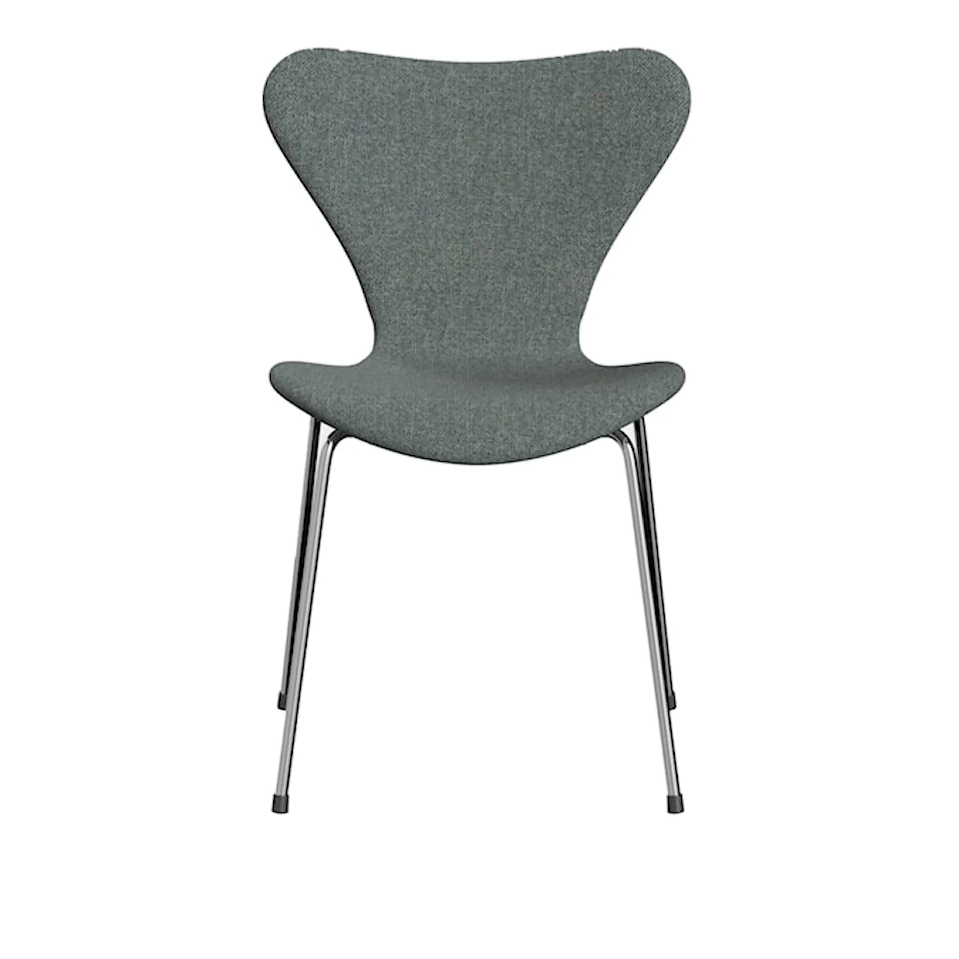 Sjuan 3107 stol helklädd tyg stålstativ krom - Fritz Hansen - Arne Jacobsen - NO GA