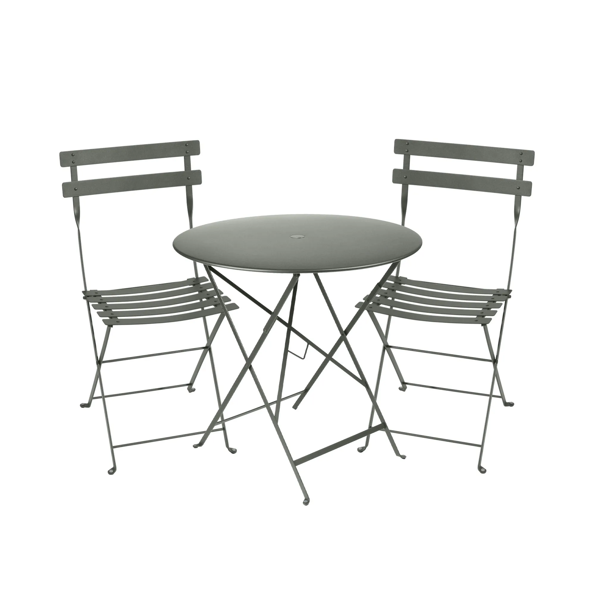 Bistro matgrupp bord 77cm & 2 metall stolar - 1
