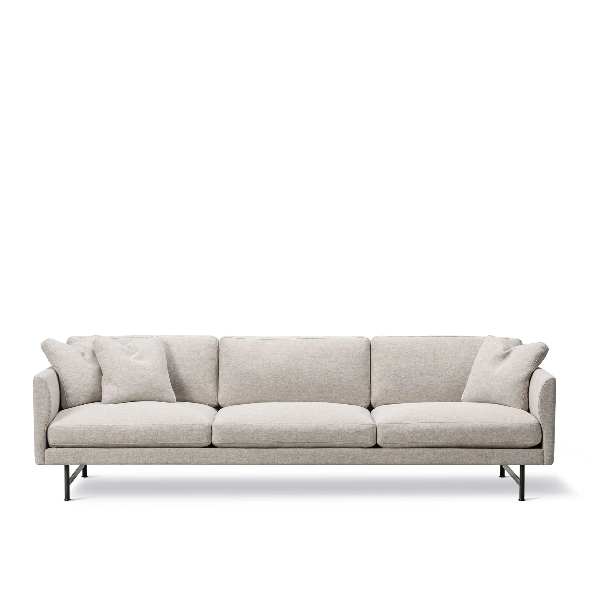 Calmo 3-sitssoffa svart metall - 1