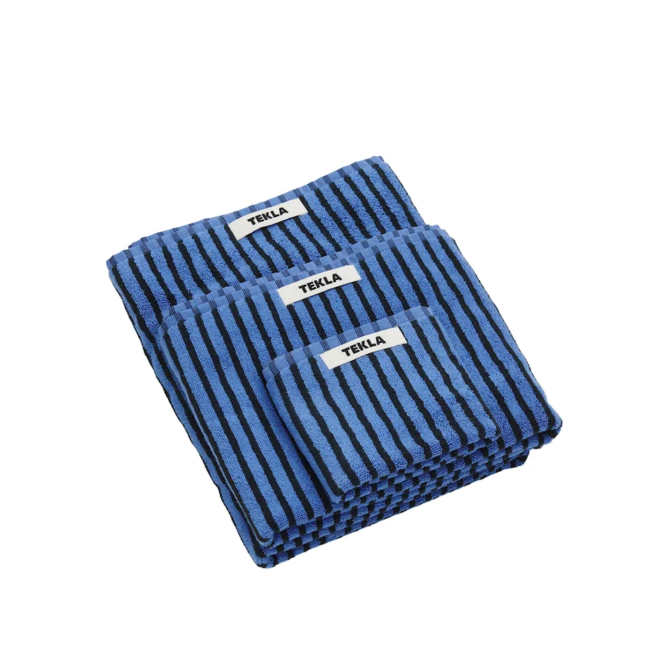 Terry Towel Striped Blue & Black